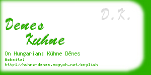 denes kuhne business card
